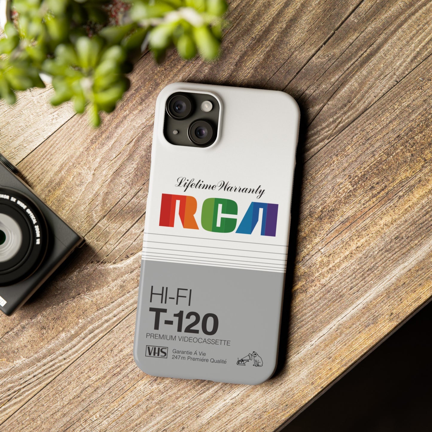 VHS Visions - retro RCA HI FI T-120 VHS tape inspired slim iPhone cases