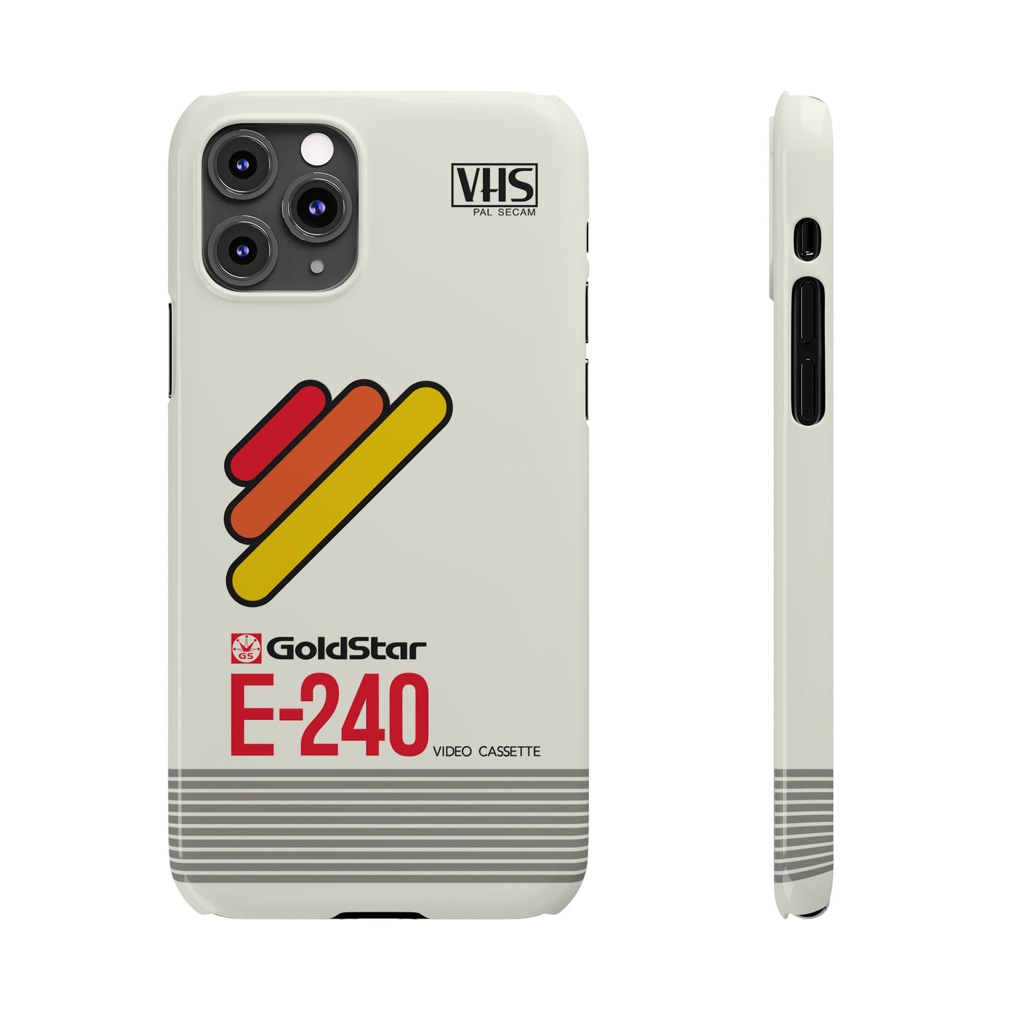 VHS Visions - retro Goldstar E-240 VHS tape inspired slim iPhone cases
