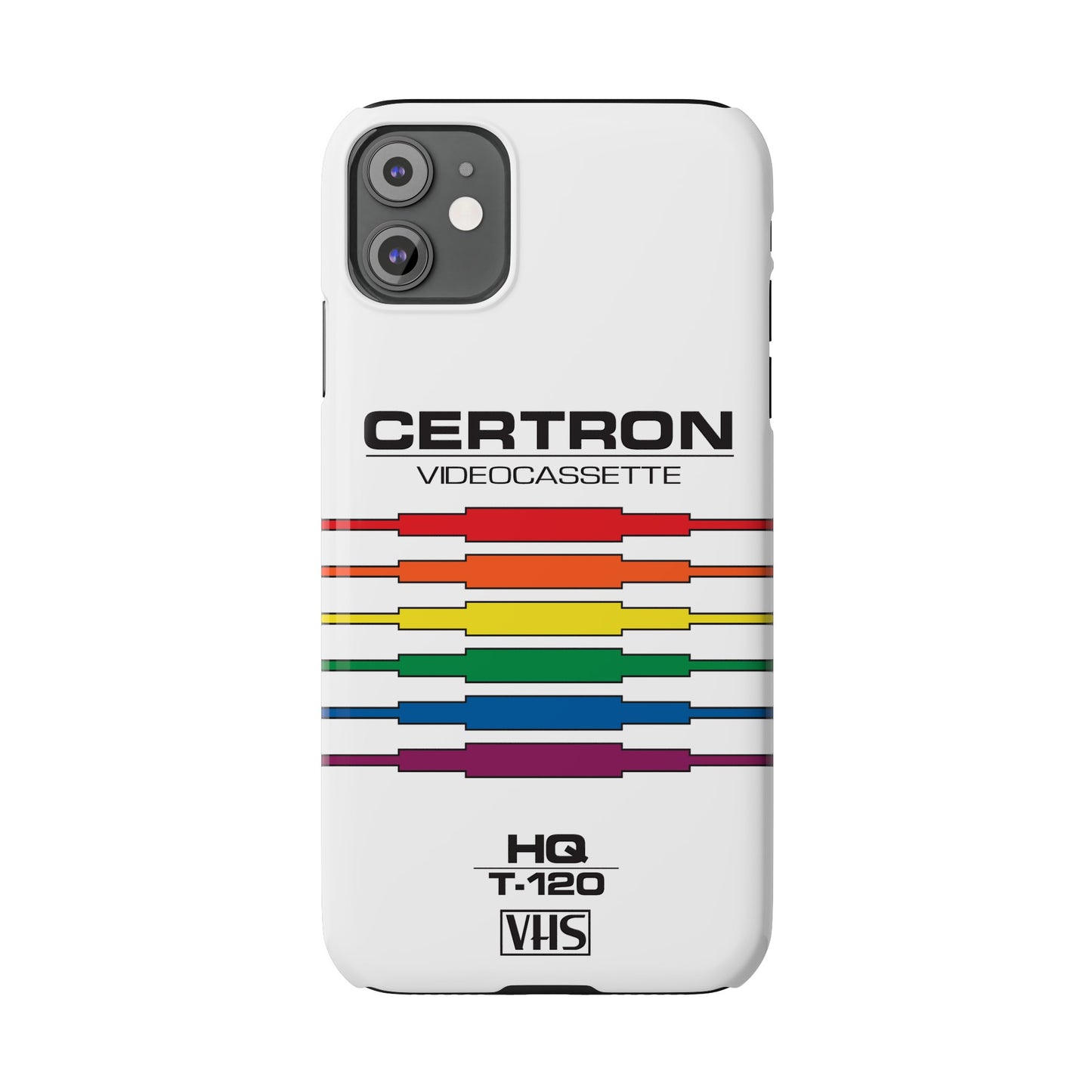 VHS Visions - retro Certron HQ T-120 VHS tape inspired slim iPhone cases