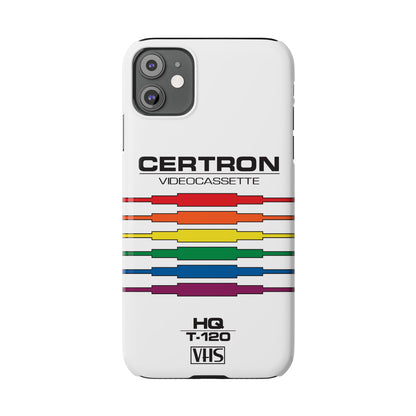VHS Visions - retro Certron HQ T-120 VHS tape inspired slim iPhone cases