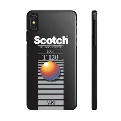 VHS Visions - retro Scotch EG T120 VHS tape inspired slim iPhone cases