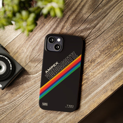 VHS Visions - retro AMPEX T-120 VHS tape inspired slim iPhone cases