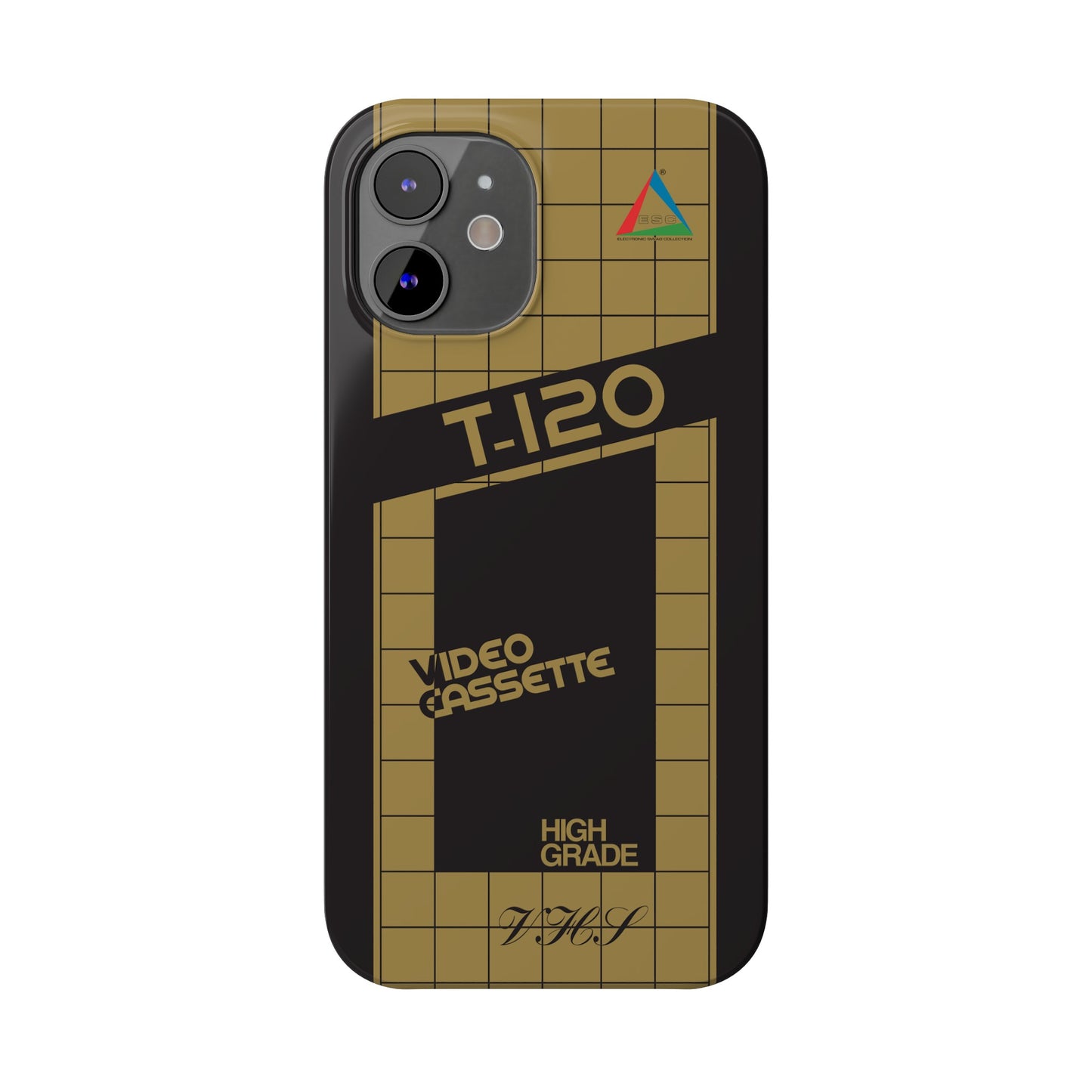 VHS Visions - retro ESC T-120 VHS tape inspired slim iPhone cases