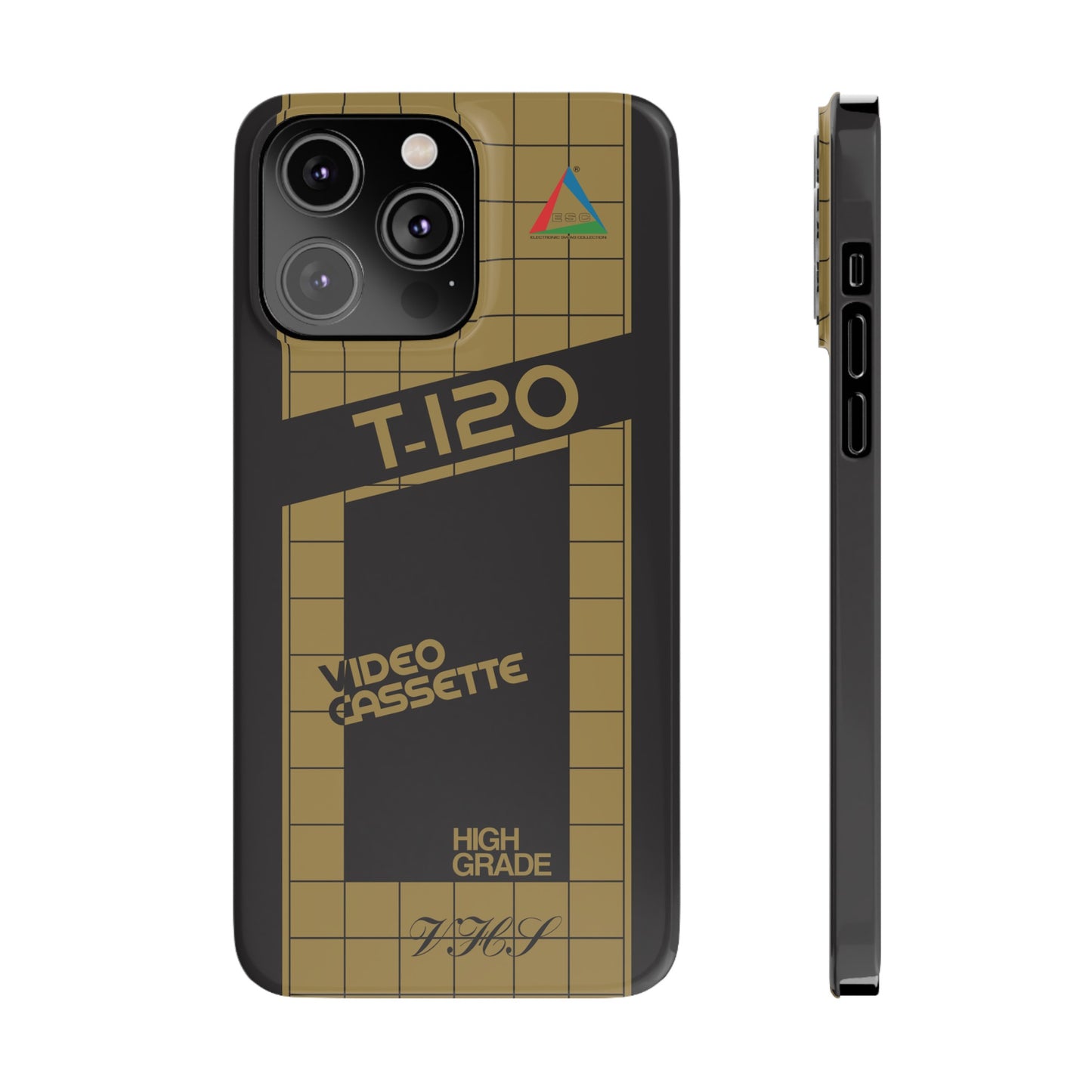 VHS Visions - retro ESC T-120 VHS tape inspired slim iPhone cases