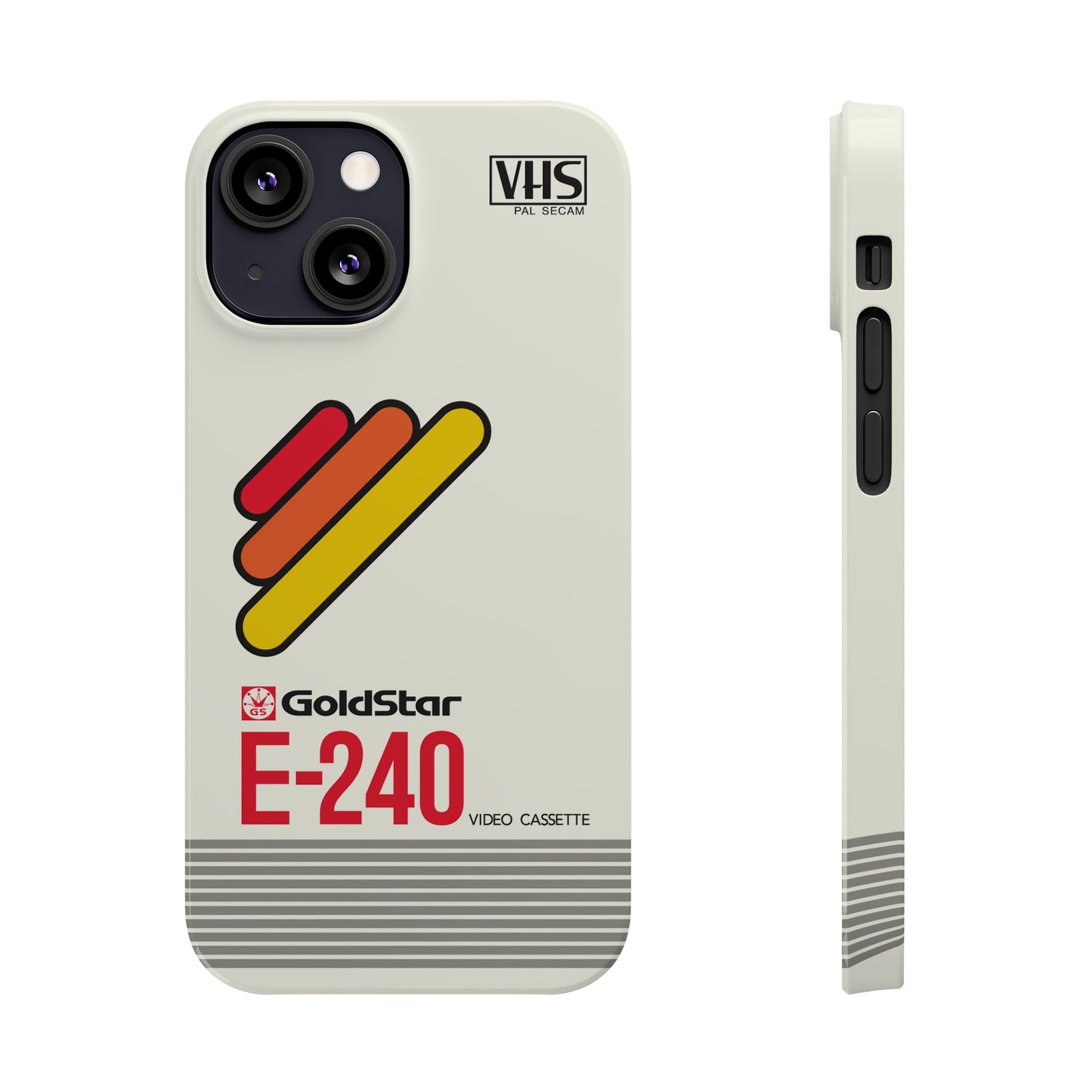 VHS Visions - retro Goldstar E-240 VHS tape inspired slim iPhone cases