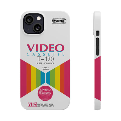 VHS Visions - retro Masterbilt T-120 Super High Grade VHS tape inspired slim iPhone cases