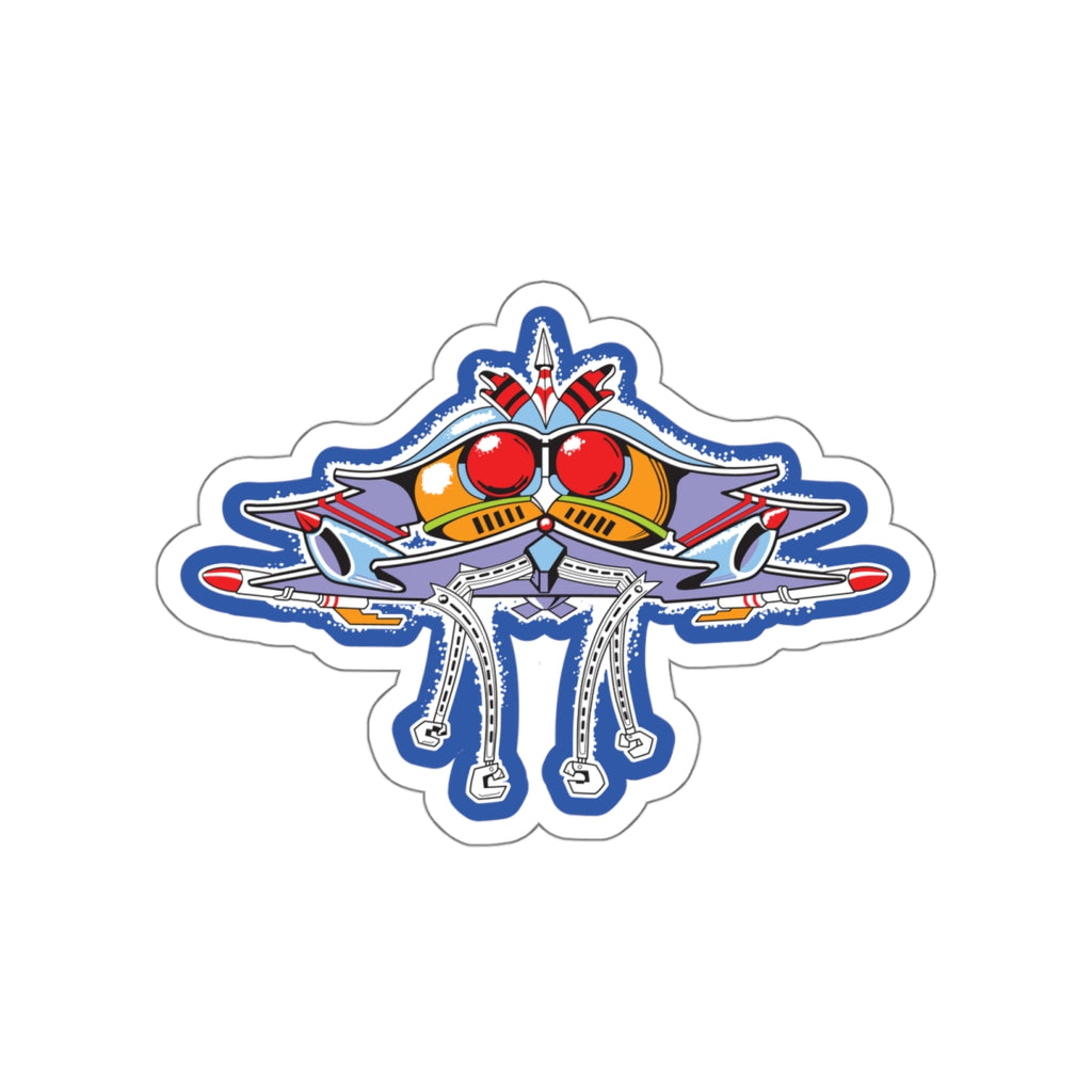 Galaga cabinet art die-cut stickers - Rerun Designs