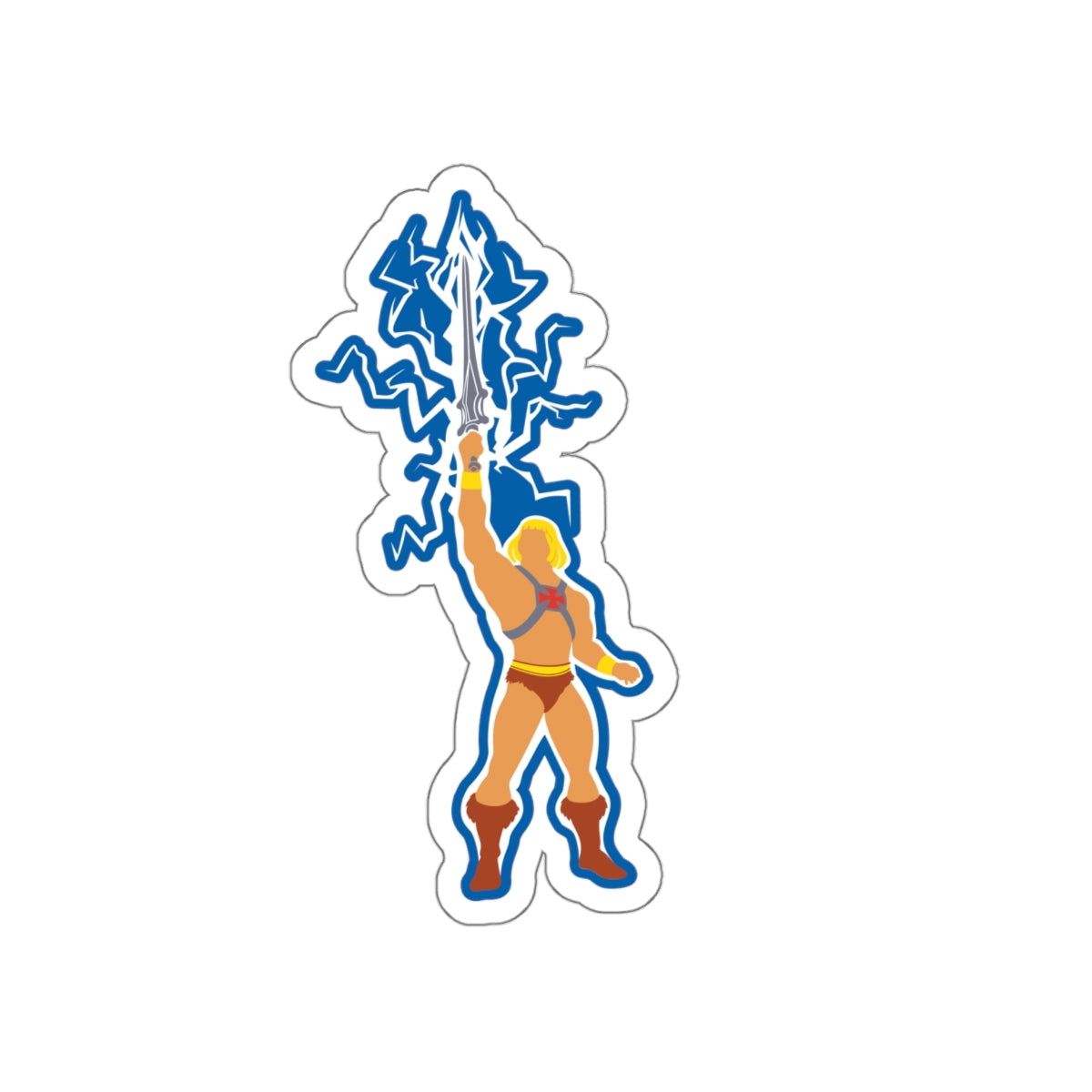 He-Man silhouette vinyl die-cut sticker