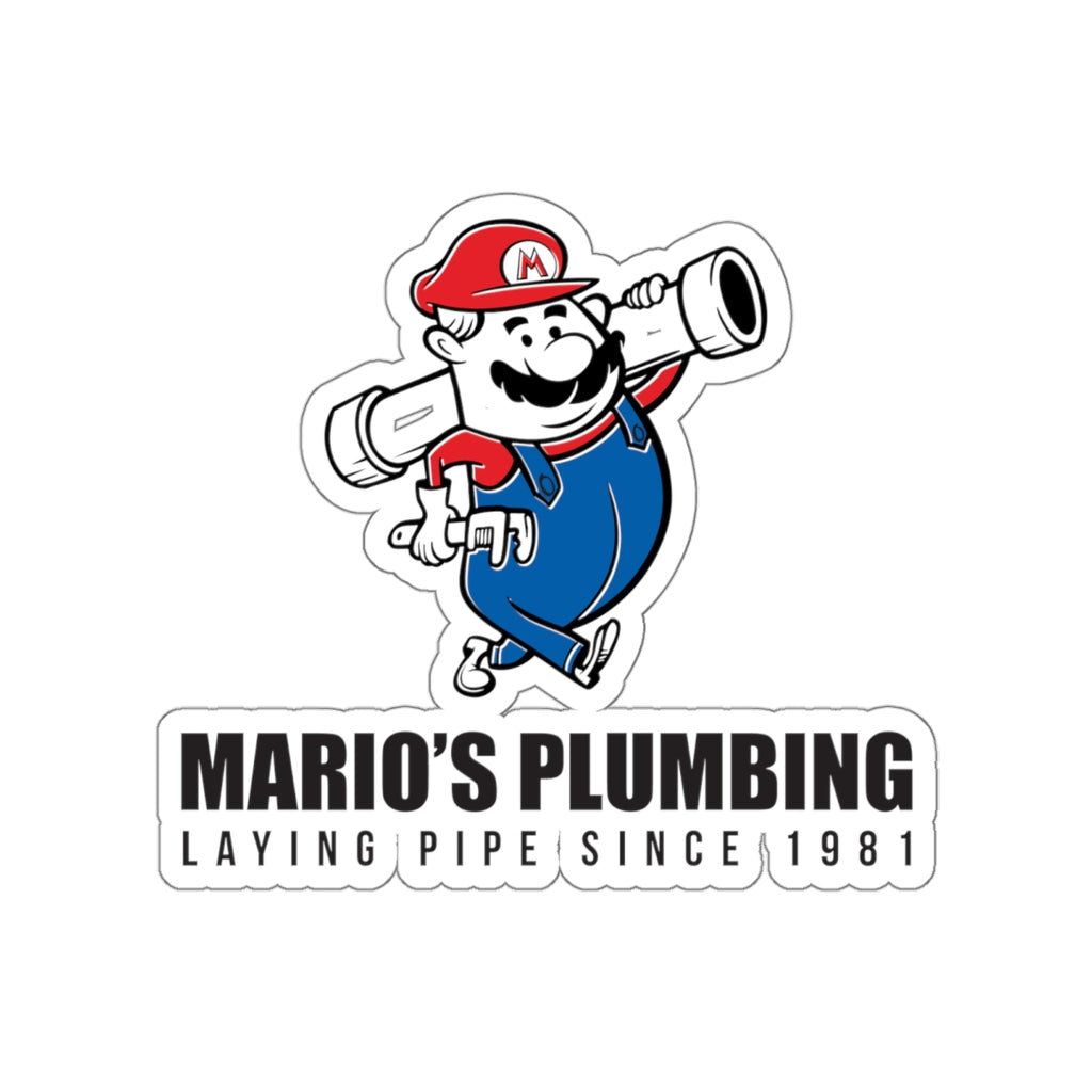 Marios Plumbing Laying Pipe Since 1981 - vinyl die cut sticker