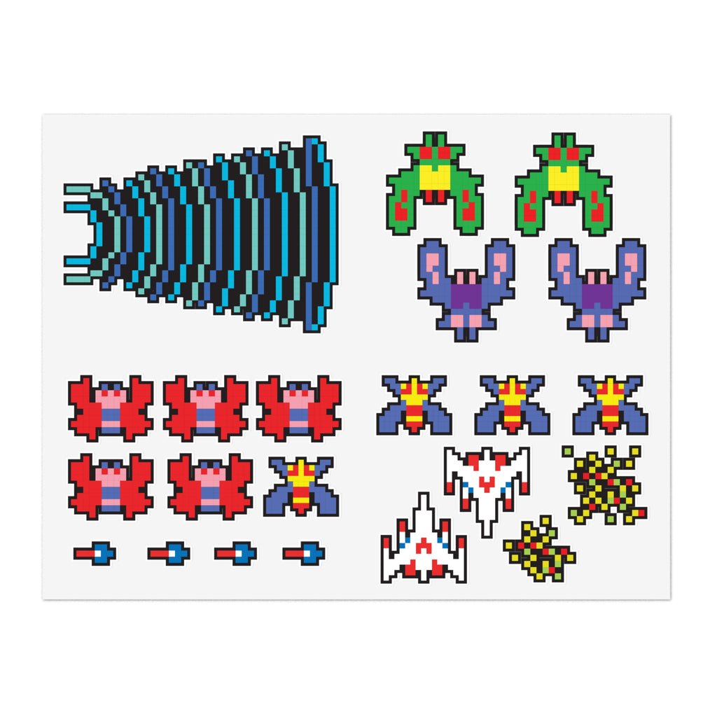 8-bit Legends: Galaga Sticker Set - Rerun Designs