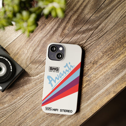 VHS Visions - retro Avanti SHG VHS tape inspired slim iPhone cases