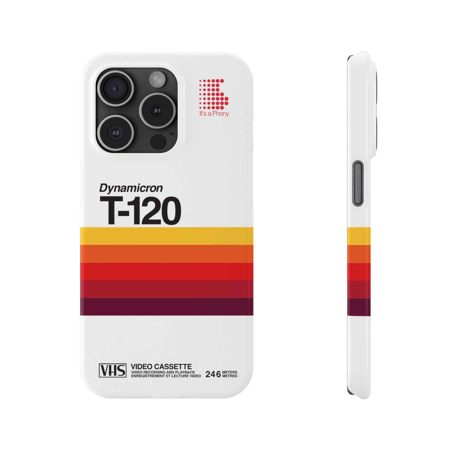 VHS Visions - retro Sony Dynamicron T120 VHS tape inspired slim iPhone cases