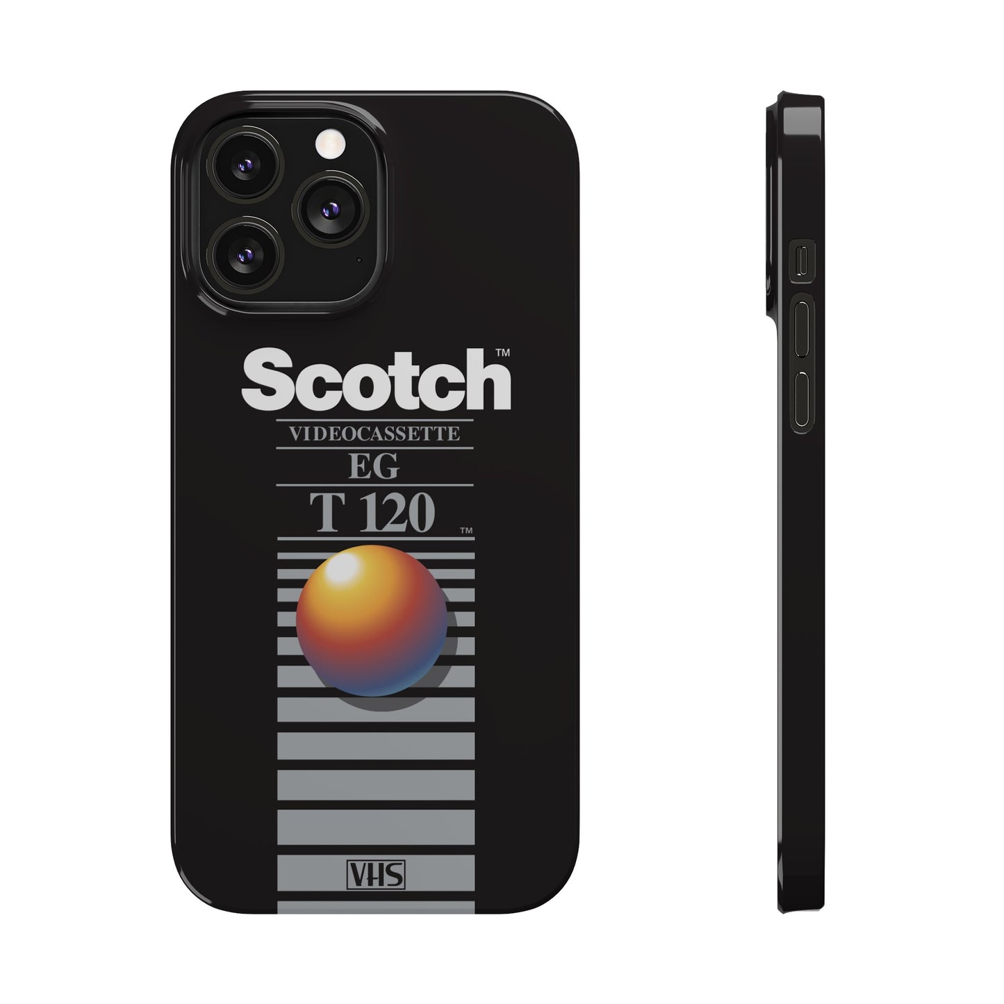 VHS Visions - retro Scotch EG T120 VHS tape inspired slim iPhone cases
