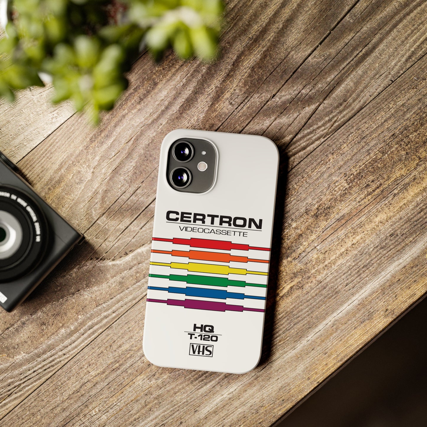 VHS Visions - retro Certron HQ T-120 VHS tape inspired slim iPhone cases