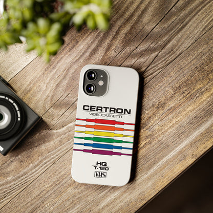 VHS Visions - retro Certron HQ T-120 VHS tape inspired slim iPhone cases
