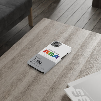 VHS Visions - retro RCA HI FI T-120 VHS tape inspired slim iPhone cases