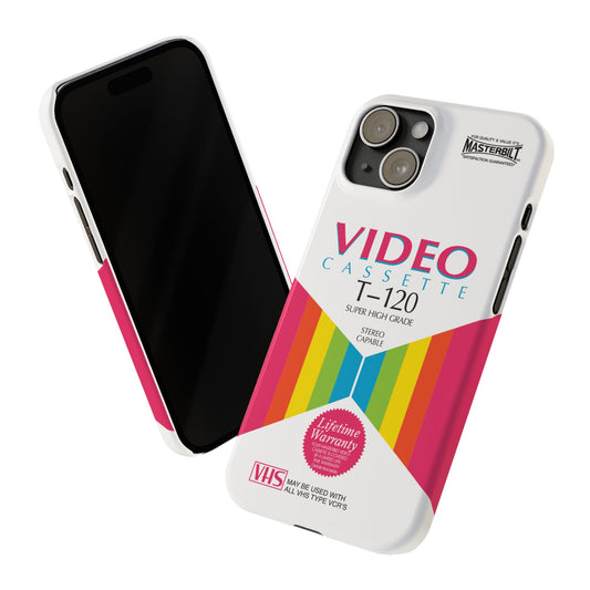 VHS Visions - retro Masterbilt T-120 Super High Grade VHS tape inspired slim iPhone cases