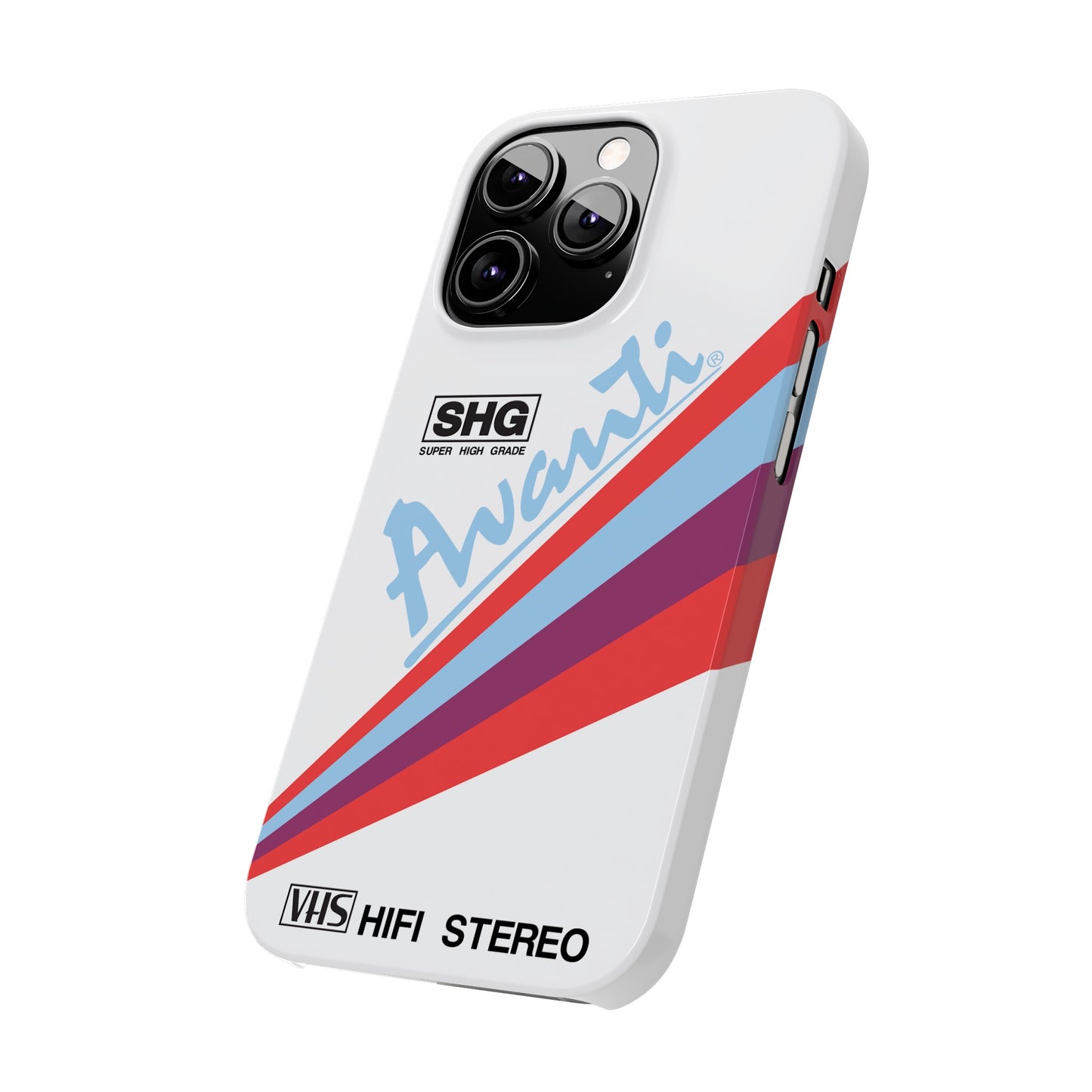 VHS Visions - retro Avanti SHG VHS tape inspired slim iPhone cases