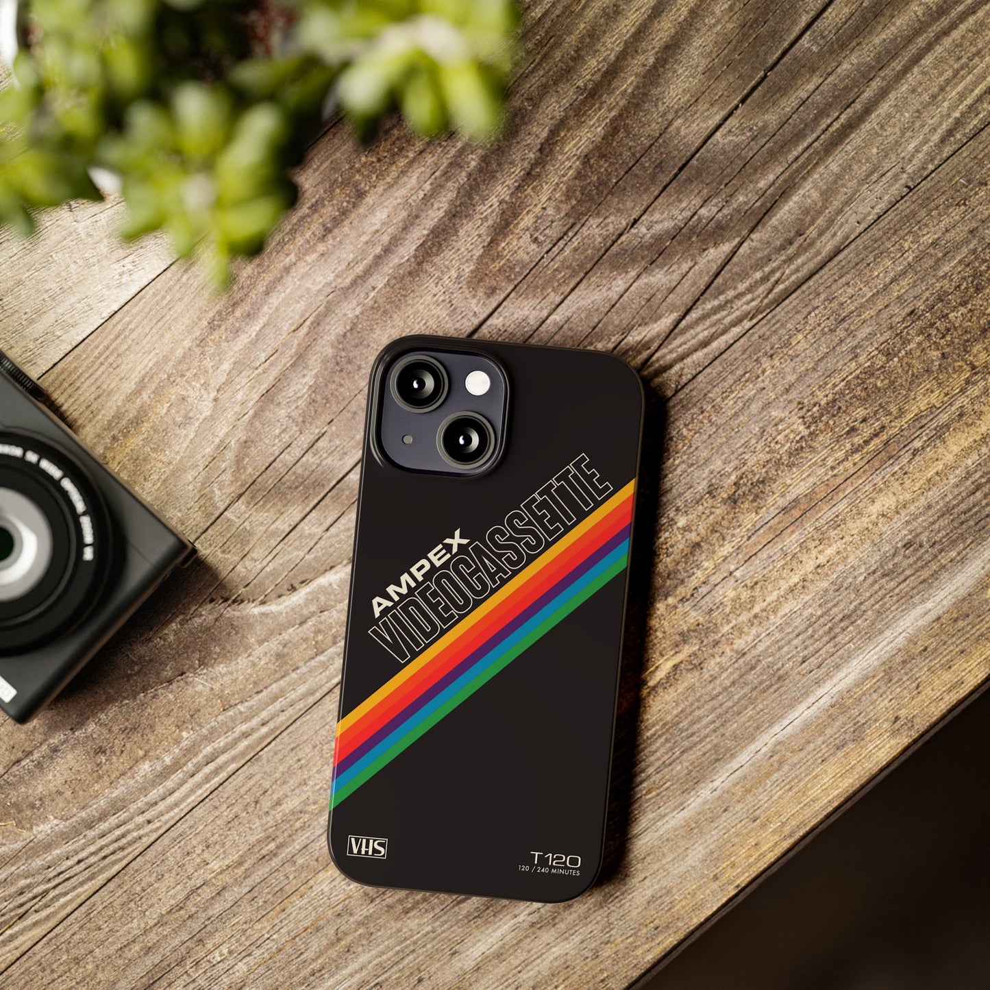 VHS Visions - retro AMPEX T-120 VHS tape inspired slim iPhone cases