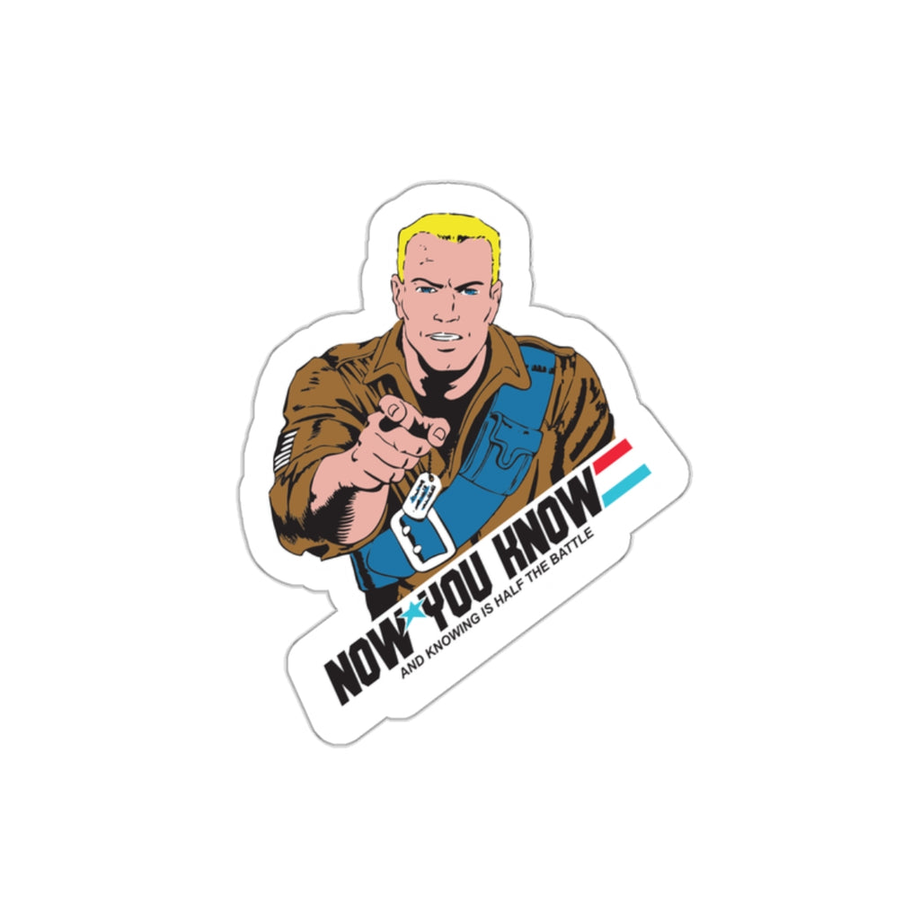 GI Joe Duke "Now You Know" die-cut stickers