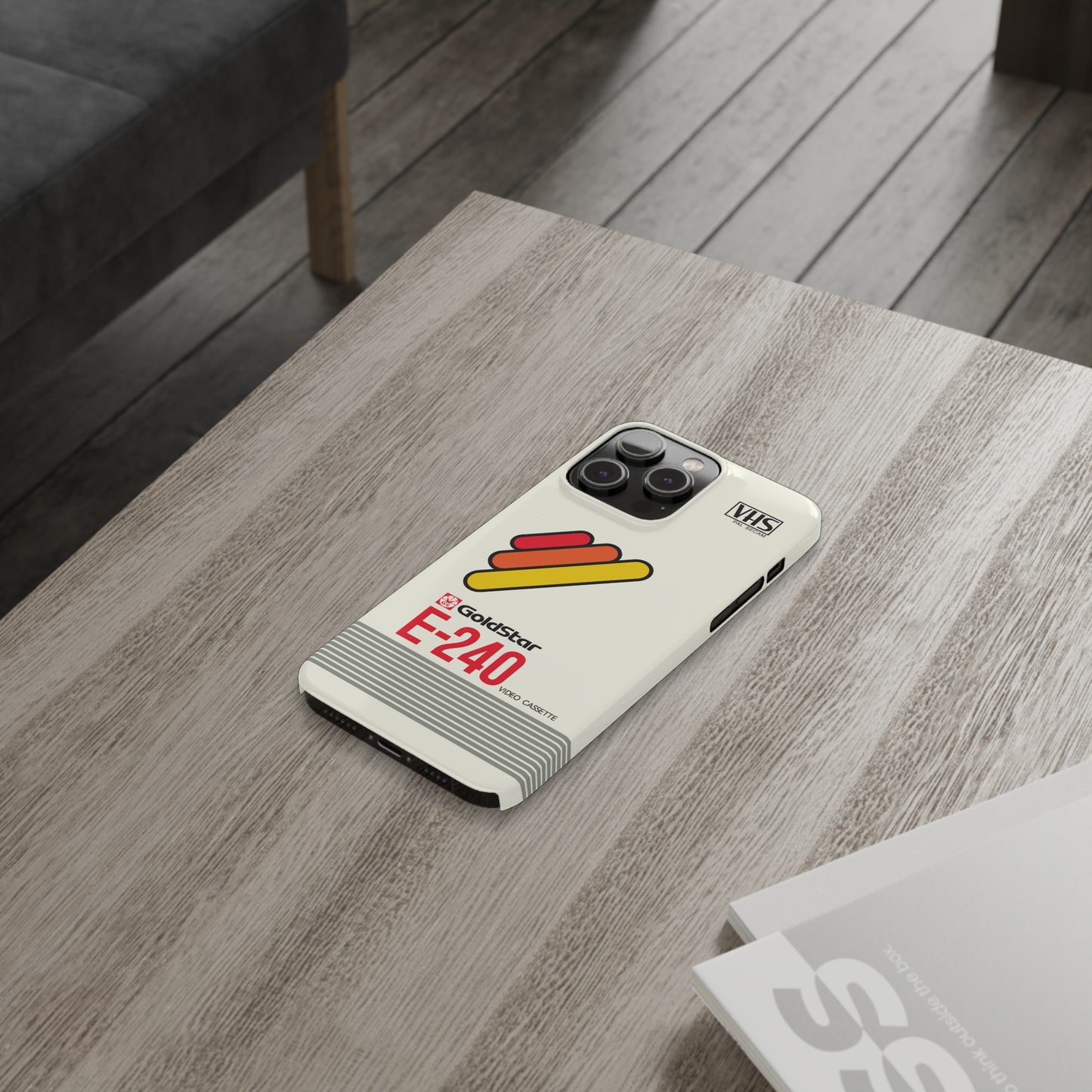 VHS Visions - retro Goldstar E-240 VHS tape inspired slim iPhone cases