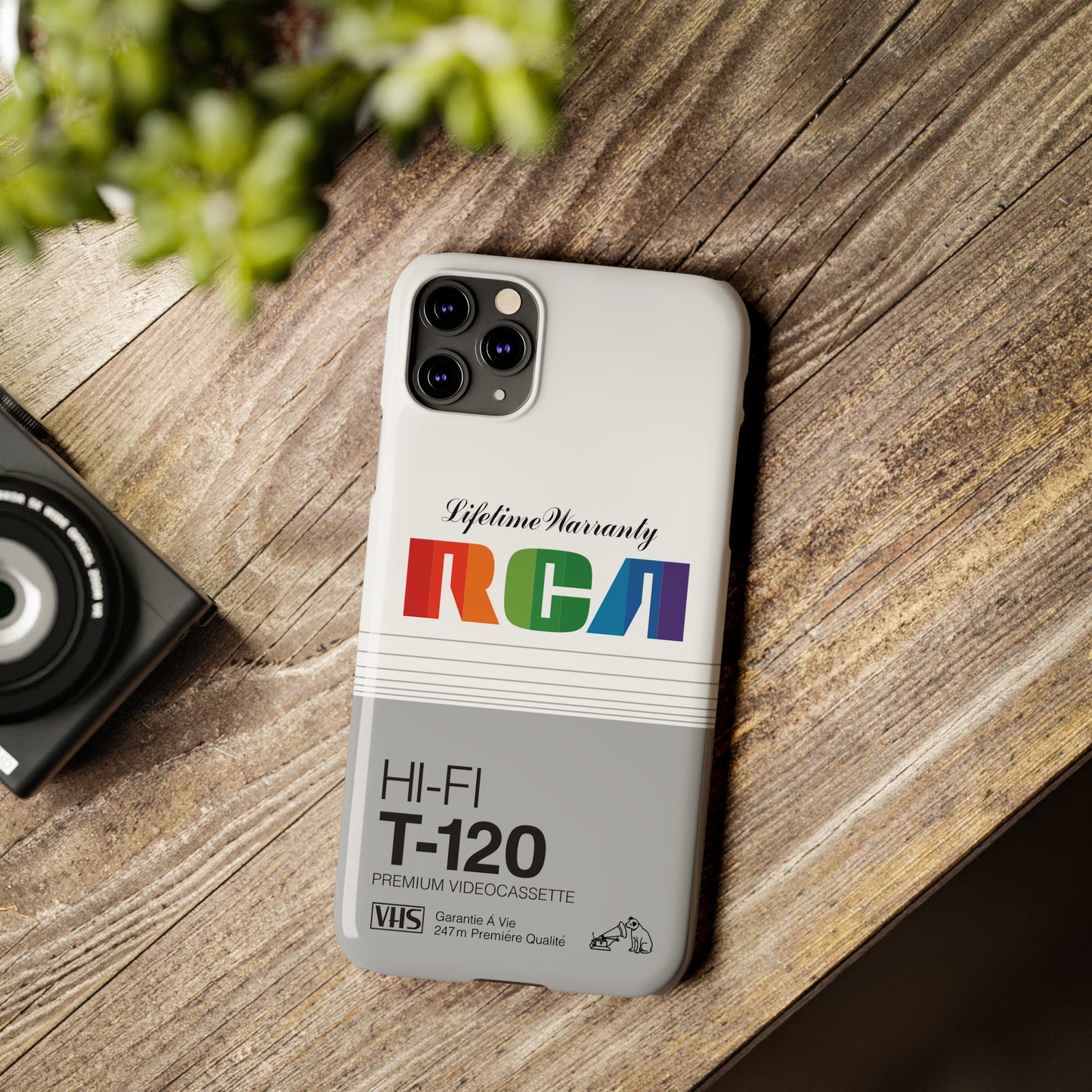 VHS Visions - retro RCA HI FI T-120 VHS tape inspired slim iPhone cases