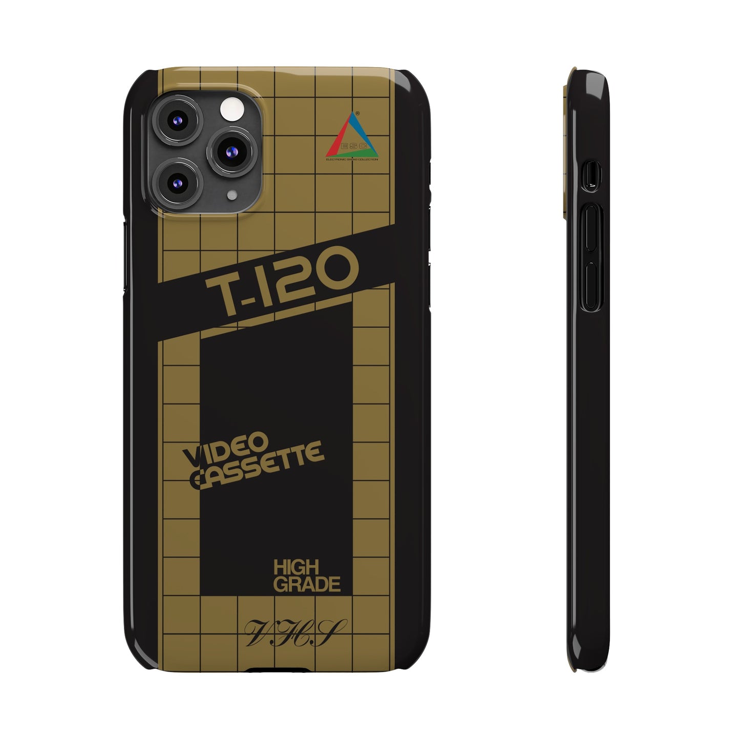 VHS Visions - retro ESC T-120 VHS tape inspired slim iPhone cases