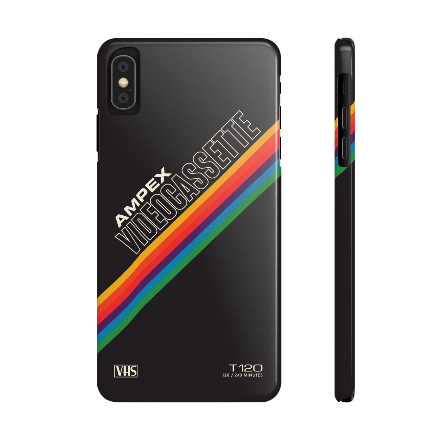 VHS Visions - retro AMPEX T-120 VHS tape inspired slim iPhone cases