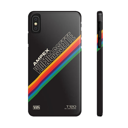 VHS Visions - retro AMPEX T-120 VHS tape inspired slim iPhone cases