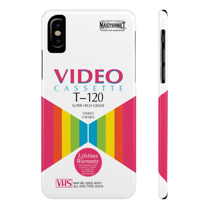 VHS Visions - retro Masterbilt T-120 Super High Grade VHS tape inspired slim iPhone cases