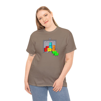 NES Tetris-inspired crowded elevator character mascot unisex t-shirt