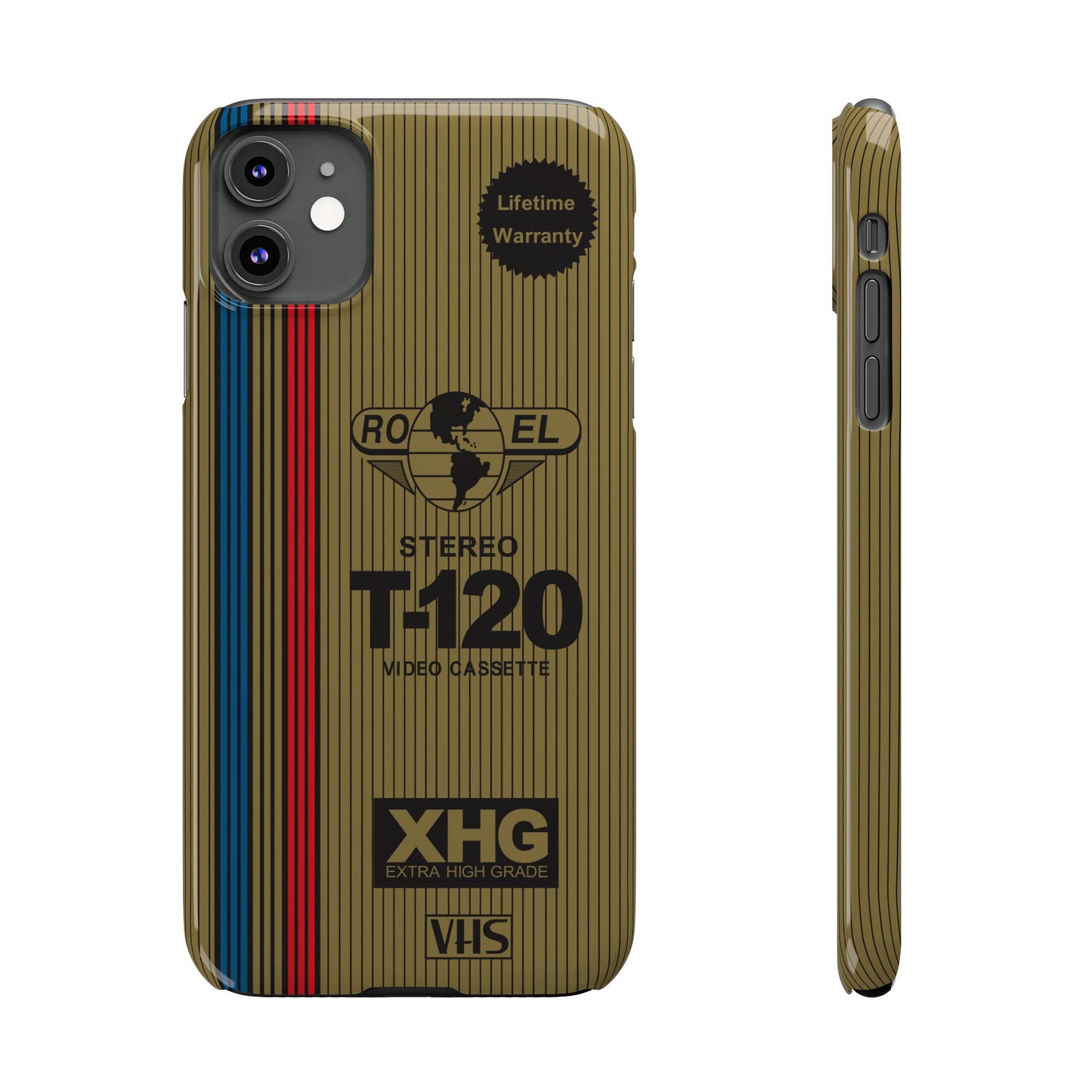 VHS Visions - retro RO EL stereo T-120 VHS tape inspired slim iPhone cases
