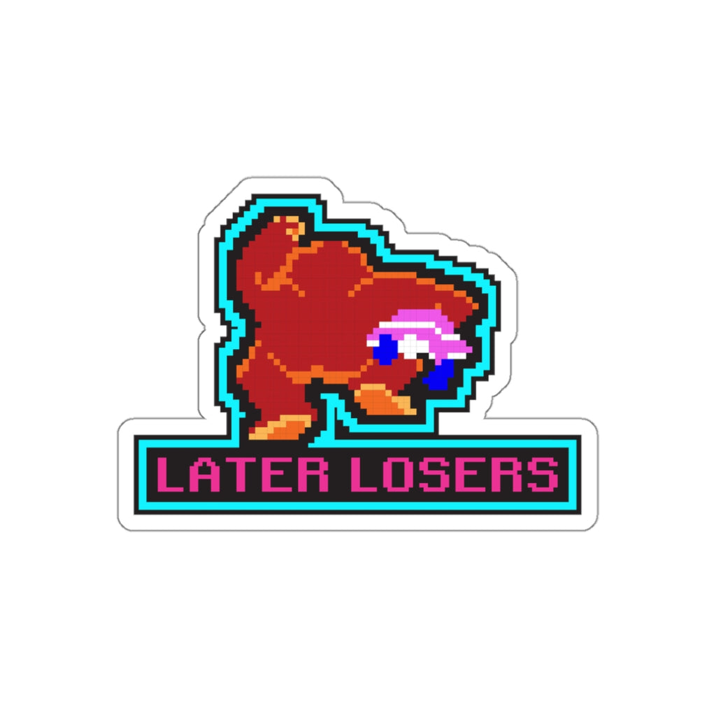 8-bit Legends: DonkeyKong "LATER LOSERS" die-cut stickers - Rerun Designs