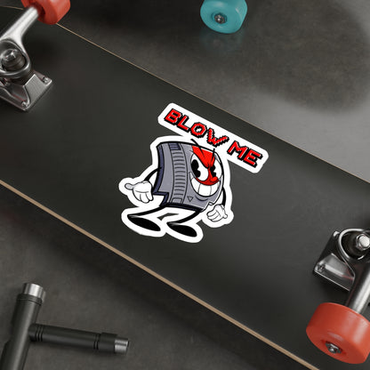 "Blow Me" classic NES video game cartridge inspired die-cut vinyl stickers - Rerun Designs