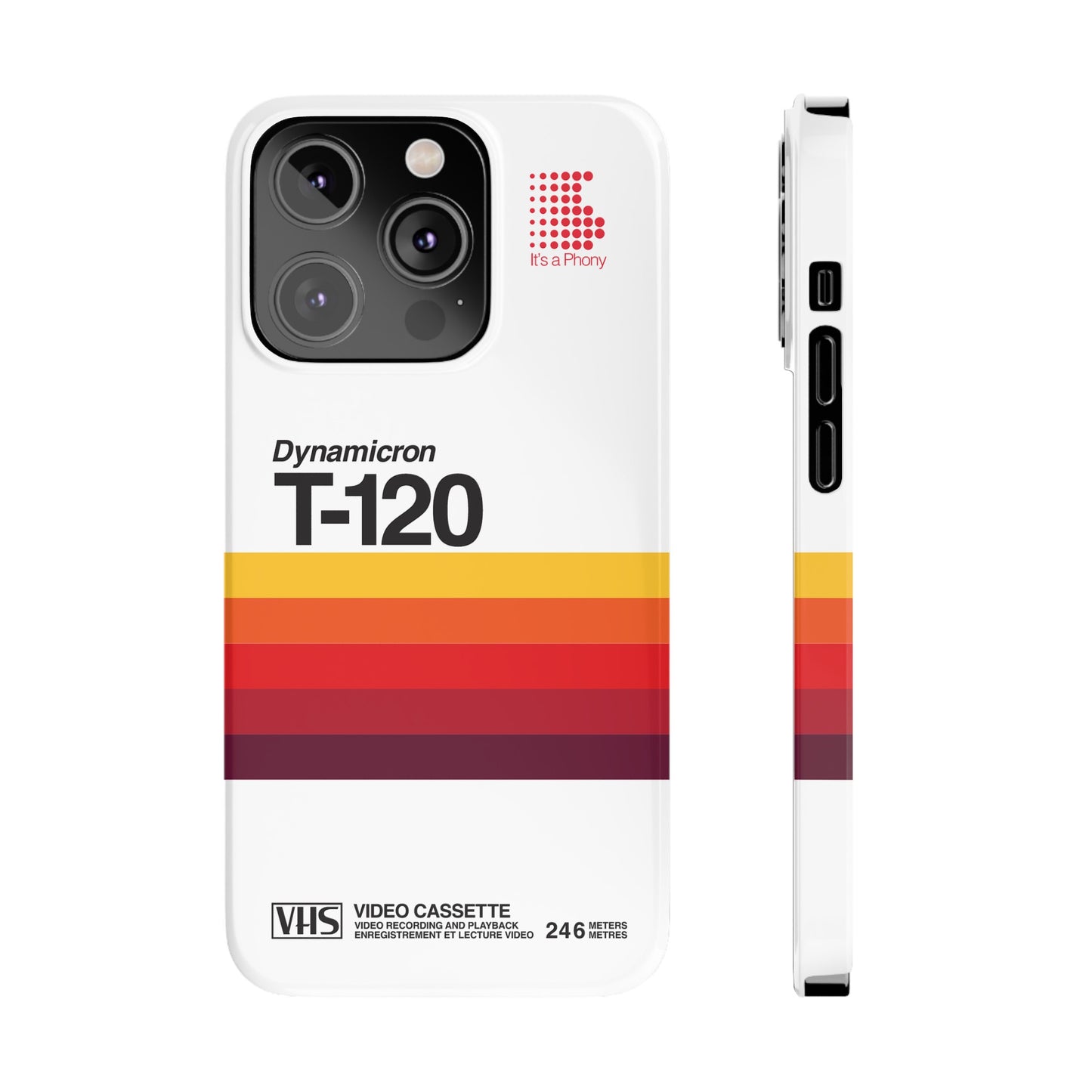 VHS Visions - retro Sony Dynamicron T120 VHS tape inspired slim iPhone cases