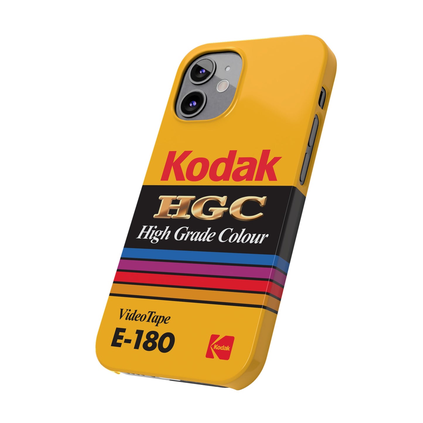 VHS Visions - retro Kodak HGC High Grade Colour E-180 VHS tape inspired slim iPhone cases