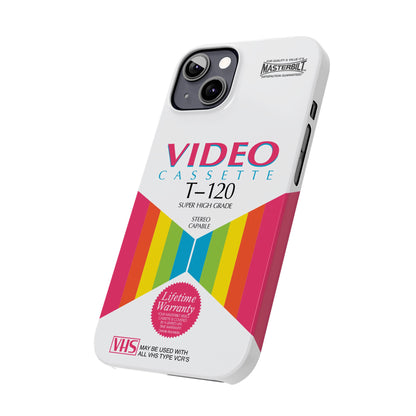 VHS Visions - retro Masterbilt T-120 Super High Grade VHS tape inspired slim iPhone cases