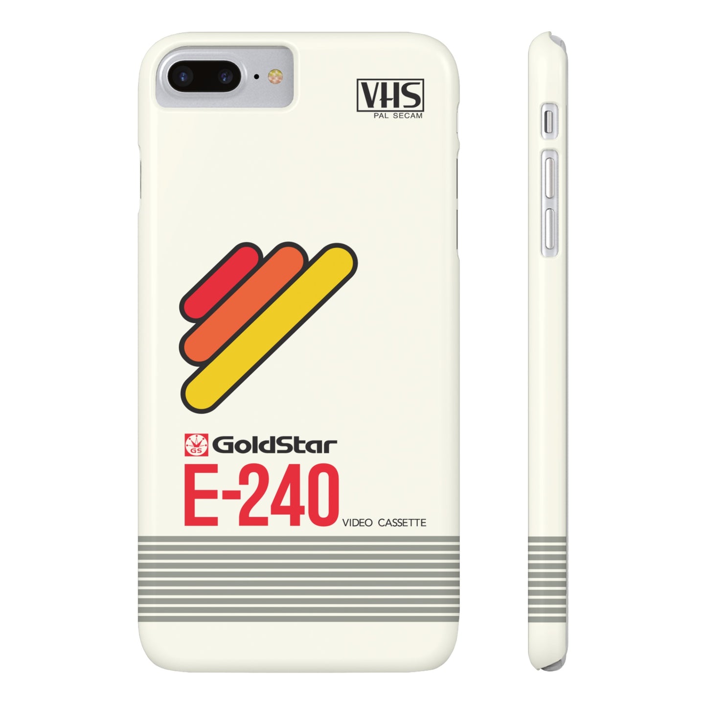 VHS Visions - retro Goldstar E-240 VHS tape inspired slim iPhone cases