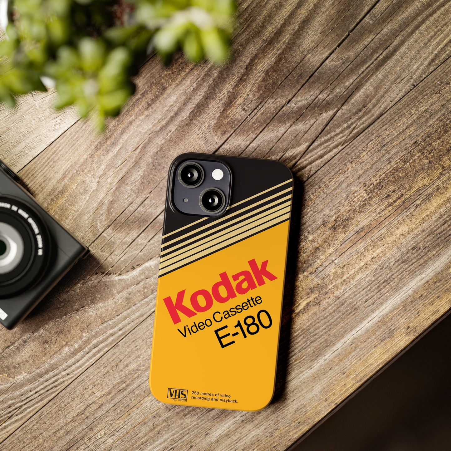 VHS Visions - retro Kodak E180 VHS tape inspired slim iPhone cases