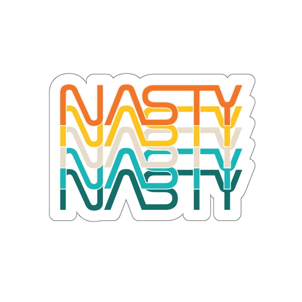 NASTY offset vintage NASA logo inspired die-cut stickers