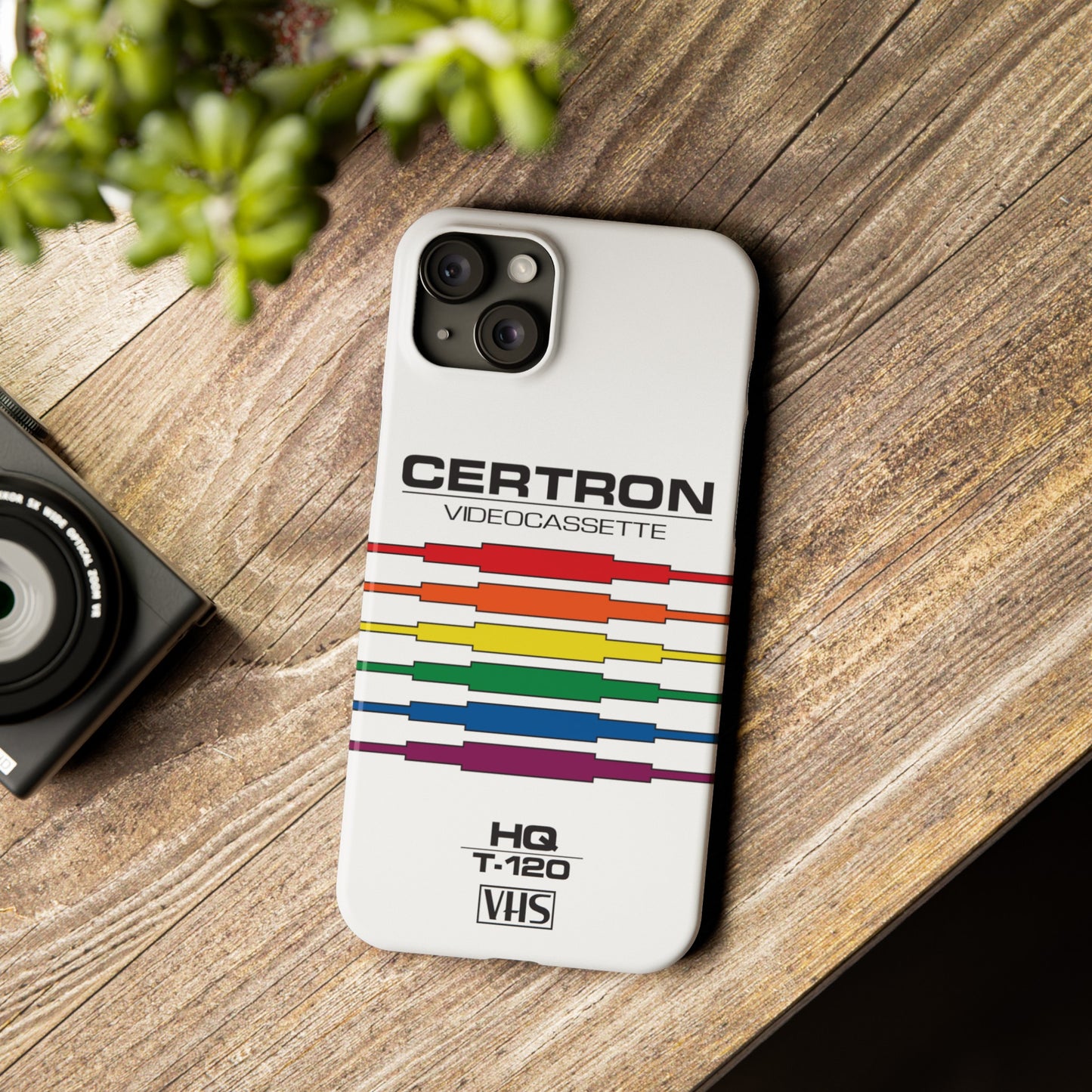VHS Visions - retro Certron HQ T-120 VHS tape inspired slim iPhone cases