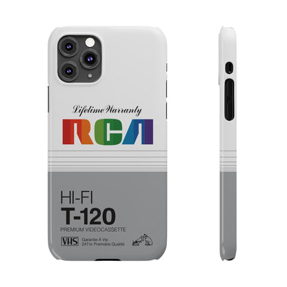 VHS Visions - retro RCA HI FI T-120 VHS tape inspired slim iPhone cases