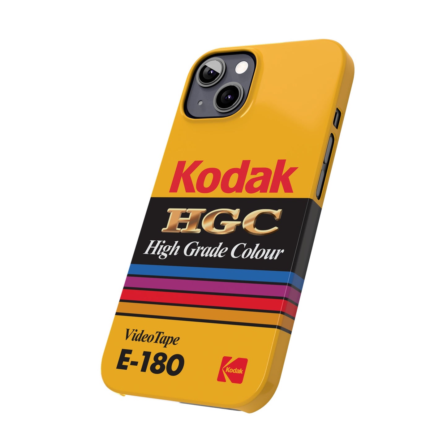 VHS Visions - retro Kodak HGC High Grade Colour E-180 VHS tape inspired slim iPhone cases