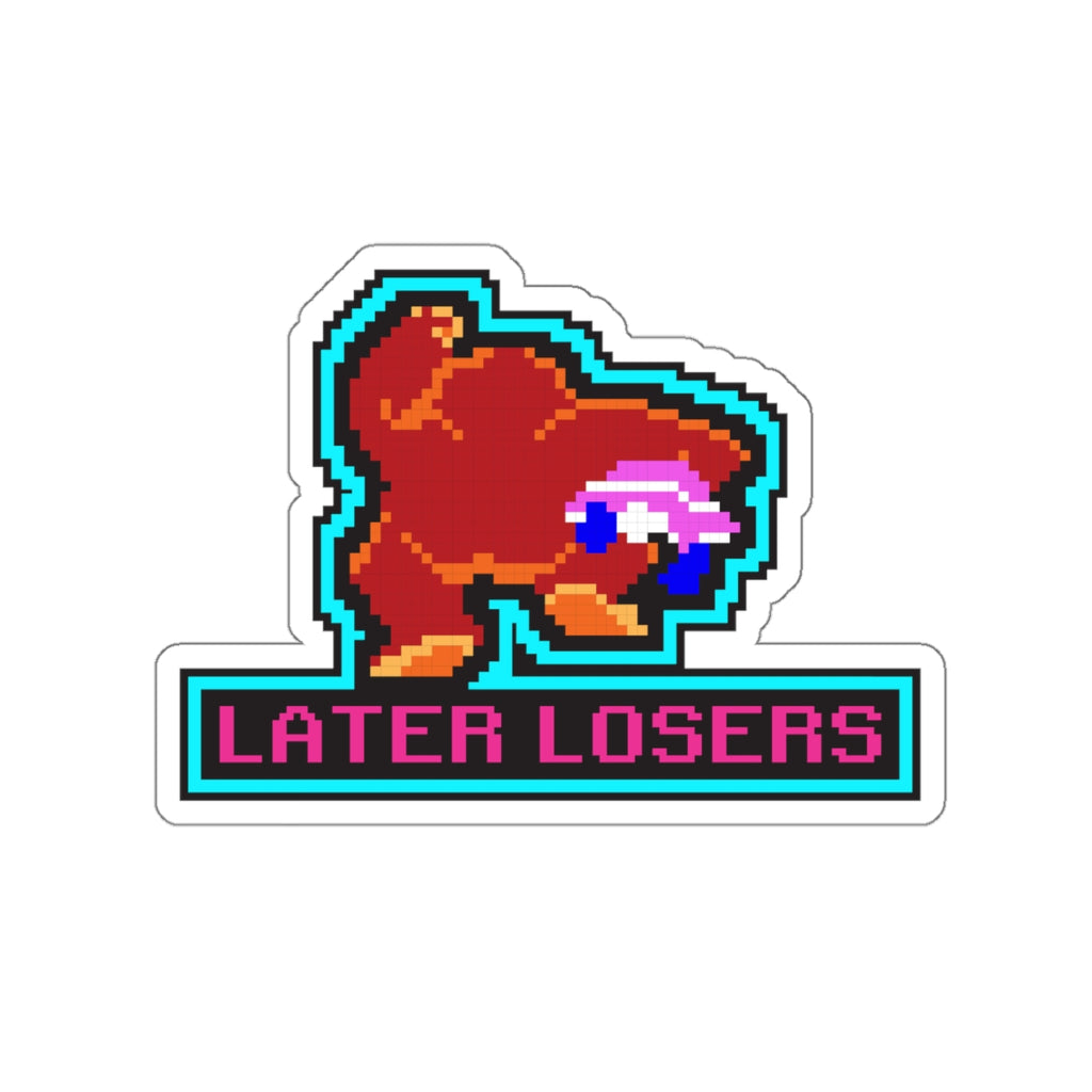 8-bit Legends: DonkeyKong "LATER LOSERS" die-cut stickers - Rerun Designs