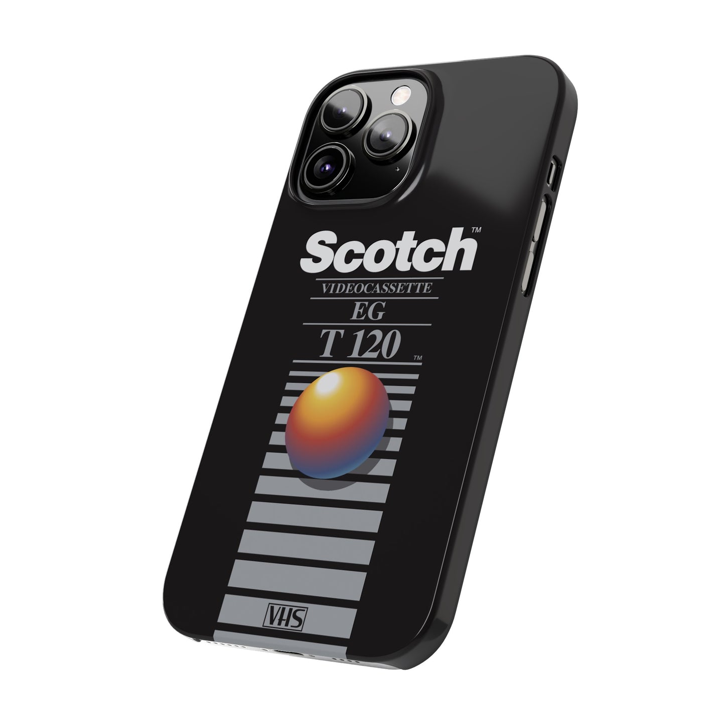VHS Visions - retro Scotch EG T120 VHS tape inspired slim iPhone cases