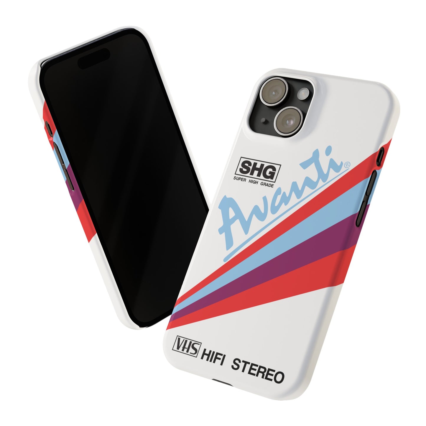 VHS Visions - retro Avanti SHG VHS tape inspired slim iPhone cases
