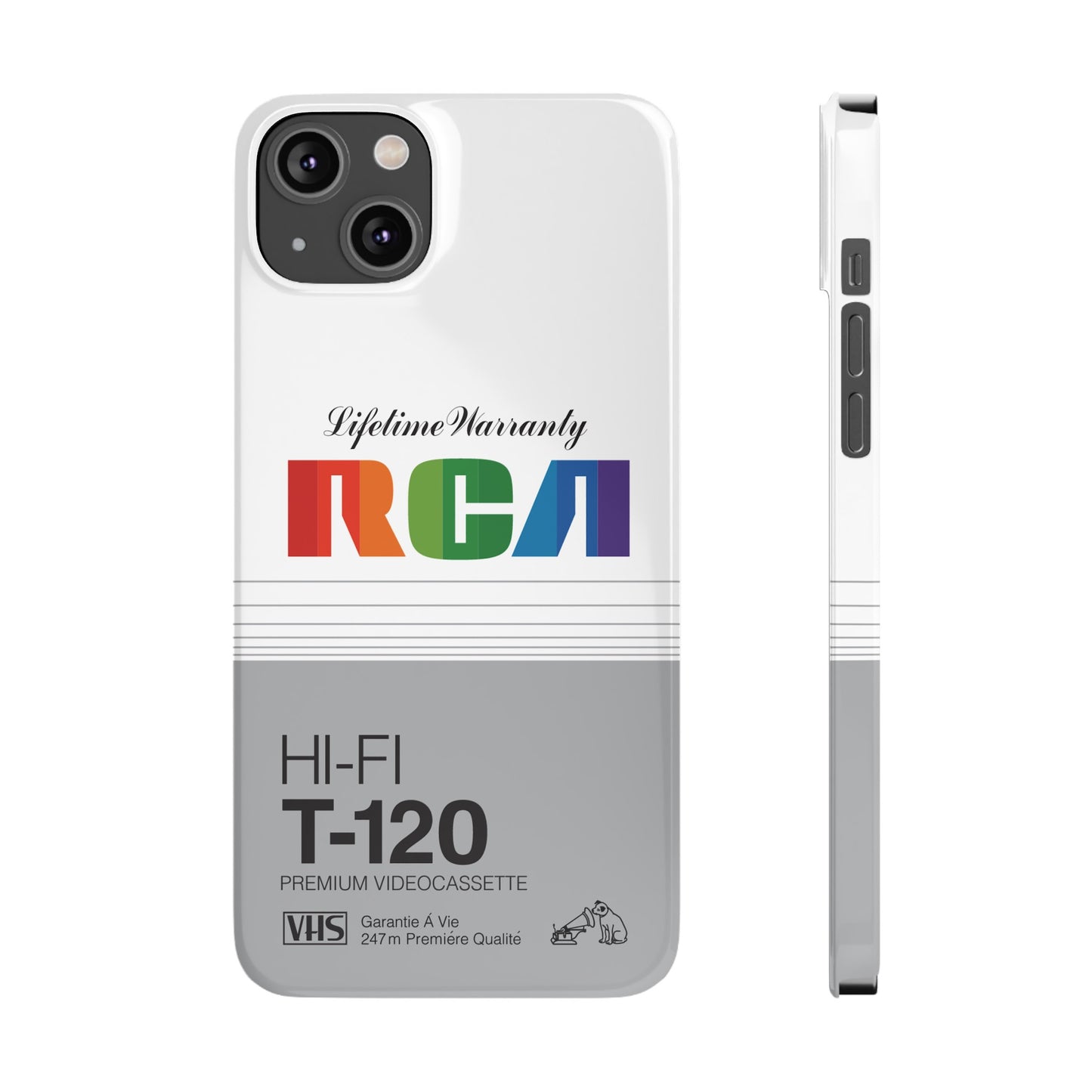 VHS Visions - retro RCA HI FI T-120 VHS tape inspired slim iPhone cases