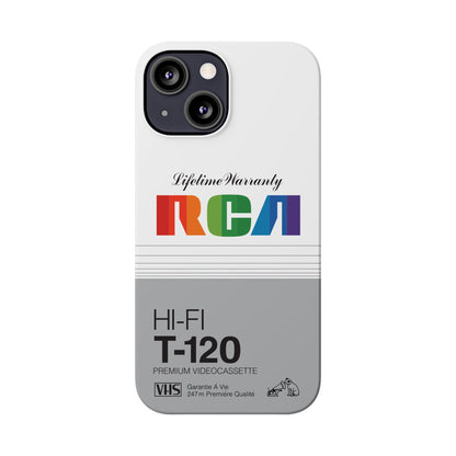 VHS Visions - retro RCA HI FI T-120 VHS tape inspired slim iPhone cases