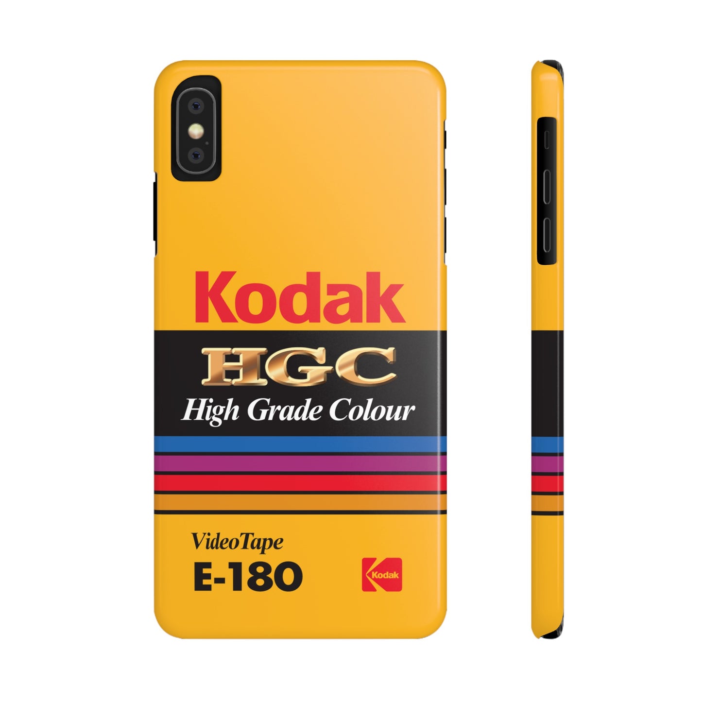 VHS Visions - retro Kodak HGC High Grade Colour E-180 VHS tape inspired slim iPhone cases