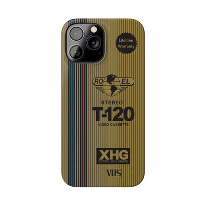VHS Visions - retro RO EL stereo T-120 VHS tape inspired slim iPhone cases